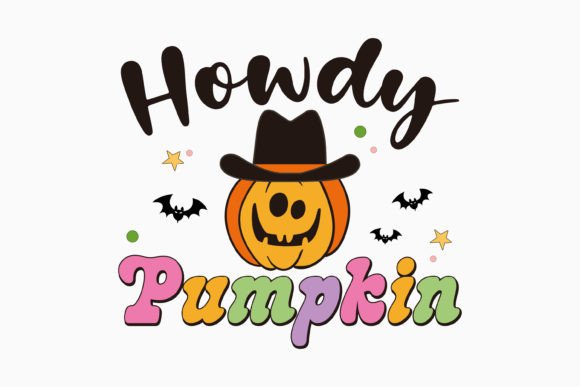Howdy Pumpkin Halloween Retro Graphics for Crafts