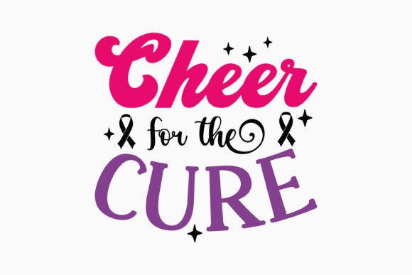 Retro Cheer Cancer Awareness SVG for Crafts and Graphics