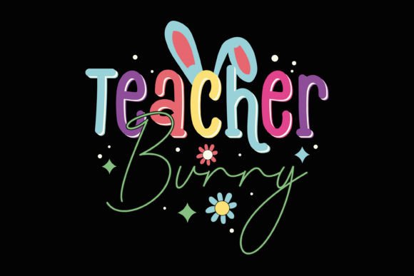 Retro Easter Teacher Bunny SVG: Graphics for Crafts