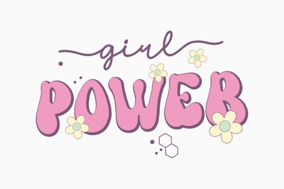 Retro Girl Power SVG Graphics for Crafts