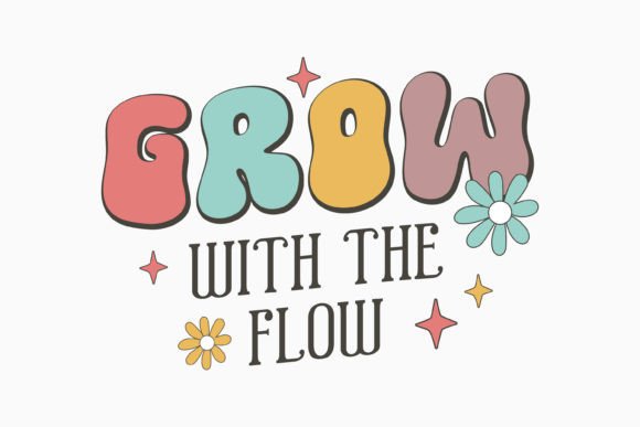 Retro Kindness Positive Quotes SVG Grow: Graphics & Crafts