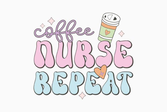 Retro Nurse Coffee Quote SVG Design for Graphics & Crafts