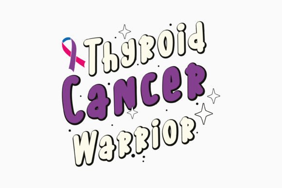 Retro Thyroid Cancer Awareness Graphics for Crafts