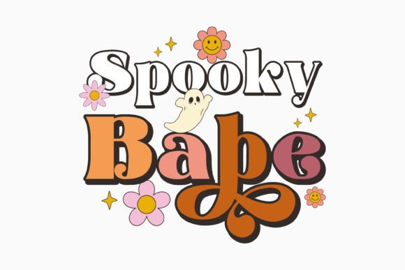 Spooky Babe Halloween Retro Graphics for Crafts