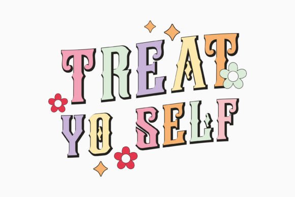 Treat Yo Self Retro Valentines Day SVG: Graphics for Crafts